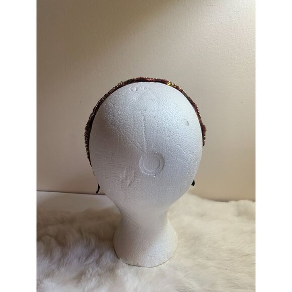 Women's Fascinator Hat Headband Sequins Crystals Paisley 1920s Style - Picture 4 of 6